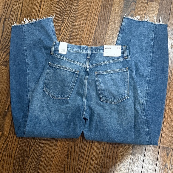 $258 NWT AGOLDE  LUNA HIGH RISE PIECED TAPER
IN SPLIT SZ 27 - Picture 6 of 12